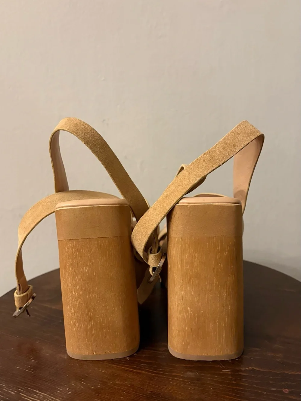 Sam Edelman Beige Suede Platform Sandals